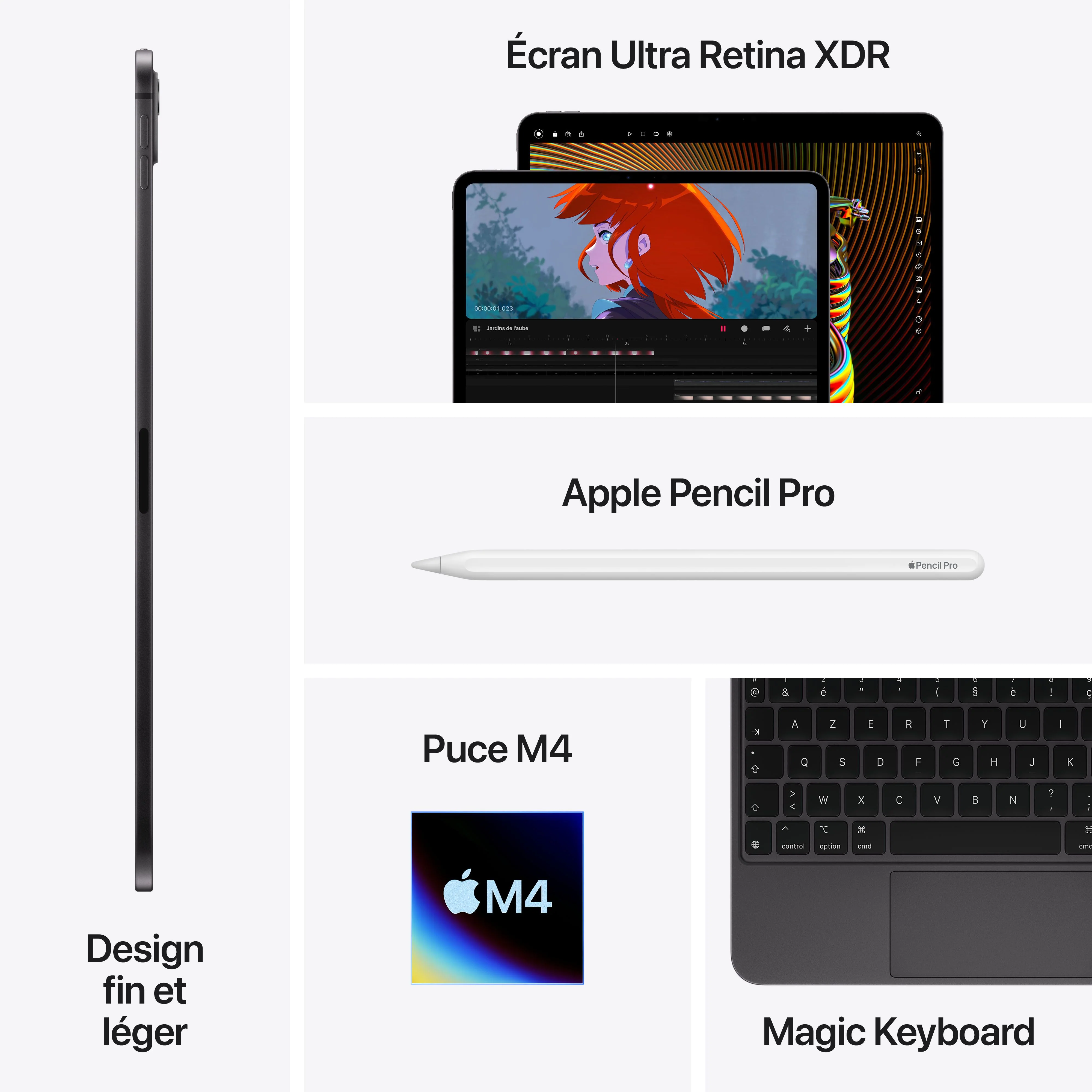 iPad Pro 13 pouces Wi-Fi + Cellular 1 To Verre nano-texturé - Noir sidéral (M4) - Image 10